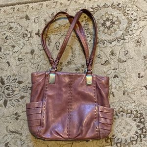 Leather tote bag